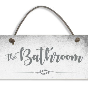 THE BATHROOM Shabby Chic Door Sign Plaque Sign for Toilet or Bathroom #1298