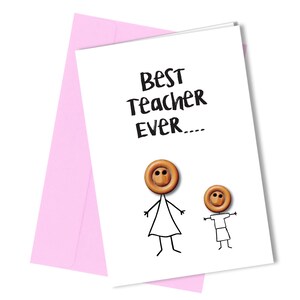 Best Teacher Ever card | Thank You for being a Great Teacher card | (GIRL) #260