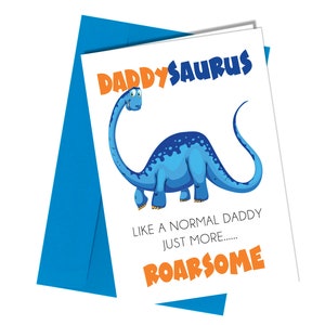 Tarjeta de dinosaurio, rugiente, divertida, humorística, para el día del padre, cumpleaños y papá, n.° 1523