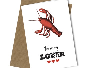 Rude Birthday Card or Valentine Card HIM / HER My Lobster funny humour #239
