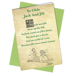 Jack et Jill | Comptine | Saint-Valentin / Anniversaire / Carte d'anniversaire | Humour / Amusant / Rude | Petit-ami/Petite amie/Mari/Femme #8