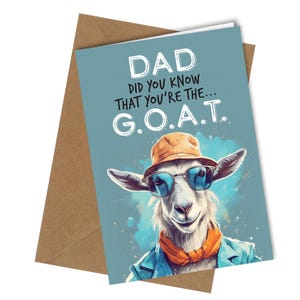 Cartão de aniversário engraçado GOAT / Pai, você sabia que é o G.O.A.T #1643