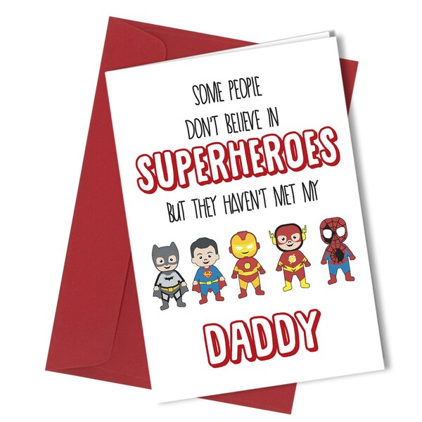 Superhero Daddy | Birthday Card / Fathers Day Card | Comedy / Funny #229