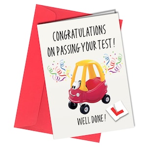 PASSAGE AU TEST DE CONDUITE Félicitations, voeux de voiture, carte drôle, comédie n° 354
