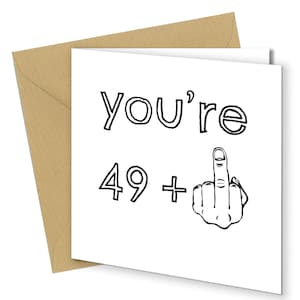 CARTE D'ANNIVERSAIRE RUDE 50e blague humoristique drôle et coquine # 9