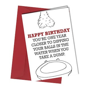 Un an plus tard | Carte d'anniversaire drôle | Adulte / Petit ami / Mari / ami | Humour / Amusant / Impoli / Coquin #14