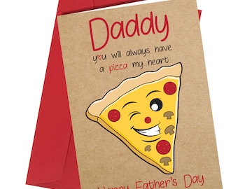 Carte Papa Pizza Fête des Pères Gourmet Comédie Amusante Humour #1345