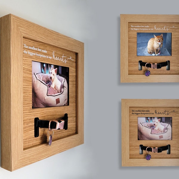 Cadeau de cadre photo commémoratif pour chien/chat – Souvenir de chien/chat en bois 27,9 x 27,9 cm Cadre photo #1567A