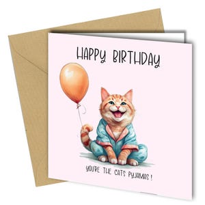 Carte d'anniversaire de lunettes de soleil de chat | Chat drôle | VIP | Ami #191