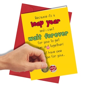 M'épouser ? / Carte à gratter année bissextile | Saint Valentin, anniversaire, carte d'anniversaire n° 1239