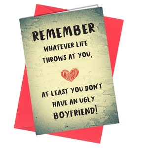 No tengas un novio feo / Tarjeta de San Valentín, aniversario, cumpleaños / Grosero / Divertido #897