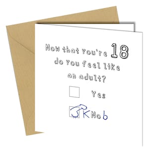 18e 18e 18e 18e adulte fille fils ami nièce neveu petit-fils petite-fille carte d'anniversaire drôle coquine humoristique grossier #1496