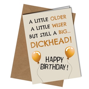 Petite carte d'anniversaire drôle plus âgée/plus sage | Ami/frère/petit ami #738