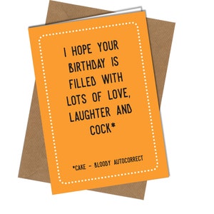 Cartão de felicitações de amizade de ANIVERSÁRIO Ofensivo C*ck HUMOR ADULTO Engraçado Rude #575