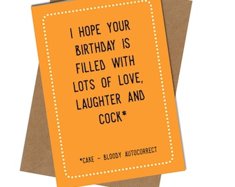 ANNIVERSAIRE Amitié Carte de voeux Offensive C*ck HUMOUR ADULTE Drôle Rude #575