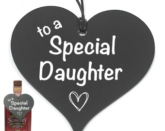 Special Daughter Gift Tag / Wine Champagne Gin Whisky / Bottle Tag | Present tag | Hanging heart gift #1375