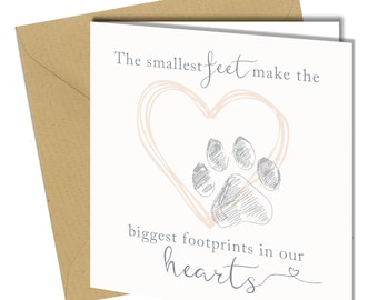 The Smallest Feet / Pet / Dog Cat Bereavement Sorry for your loss Death card #73