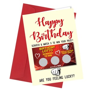 carte à gratter | de loto d'anniversaire | Comédie/drôle/humour/blague grossière n° 271