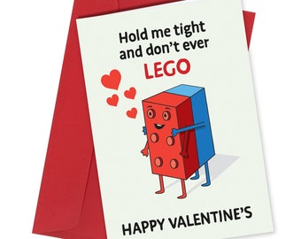 Halt mich fest und don't ever lego Grußkarte Valentinstag #123