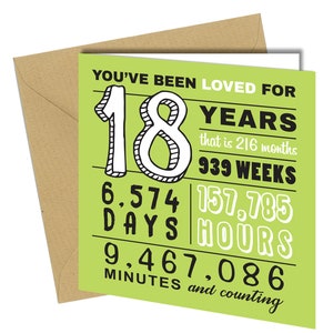 Fils fille nièce neveu ami petite-fille petit-fils 18e 18e 18e carte d'anniversaire #1498