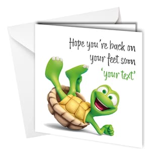 Personalized Get Well Card: Funny Turtle Design