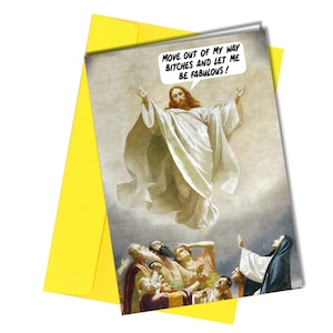 Carte de voeux drôle Jésus, laissez-moi être un ami fabuleux, carte de voeux effrontée #1182