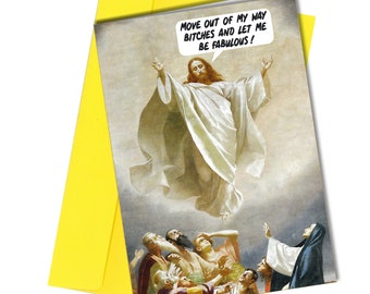 Rude CHRISTMAS CARD FUNNY Jesus let me be Fabulous Friend Cheeky Greetings Card #1182