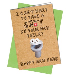 NEW HOME KAART Vriend Familie Humor Eerste verhuizing Opwarming grappig Onbeleefd #1035