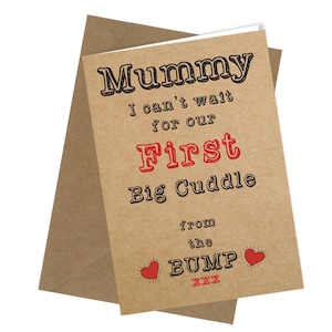 Primo grande abbraccio / Bambino non ancora nato / Biglietto per la festa della mamma / Biglietto di compleanno per la futura mamma / Biglietto divertente e umoristico / da papà n. 120