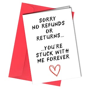 Con me per sempre / Divertente / Maleducato San Valentino, Compleanno, Anniversario Card #1228