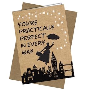 VALENTINES Karte / GEBURTSTAGSKarte / Freundschaftskarte Mary Poppins / Lustig #901