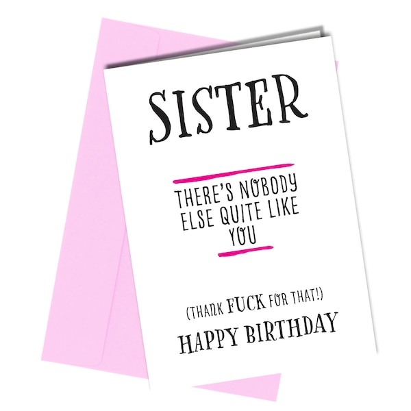 Sister Birthday Cards Etsy UK