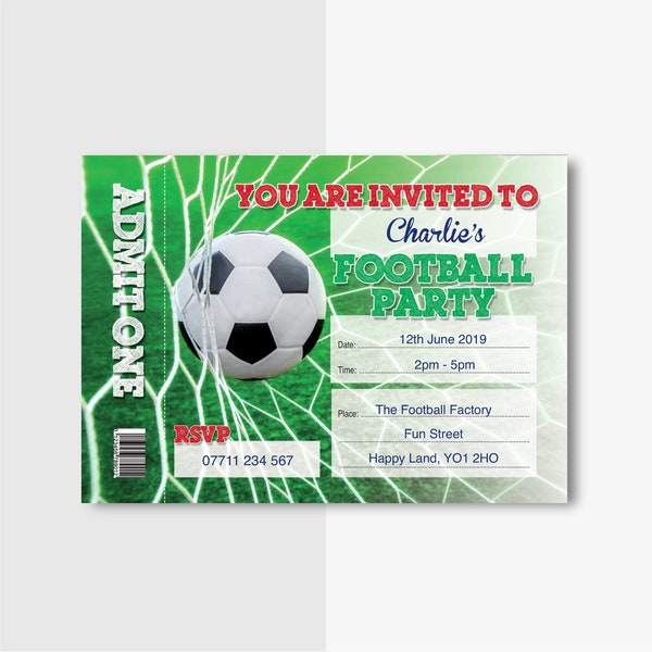 Football Party Invitations Etsy UK