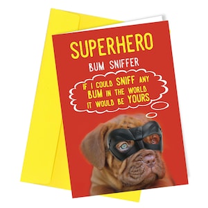 Tarjeta de cumpleaños divertida del perro, broma grosera para adultos, papá, mamá, n.° 157