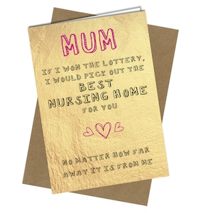 Muttertagskarte / Liebe / Pflegeheim / Mama / Liebe / Rude #932