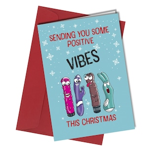 Enviando vibrações positivas / Cartão de Natal / Amigo Rude Cheeky #1448
