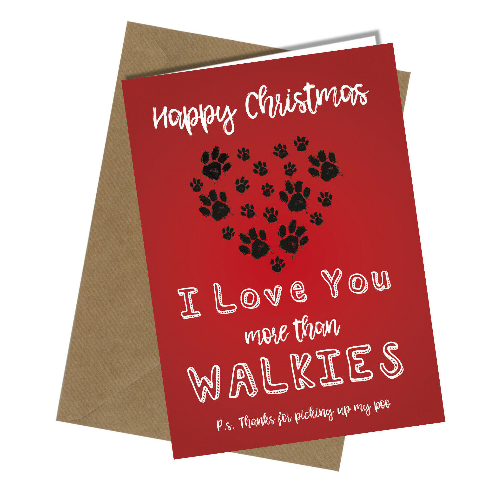 Love You More Than Walkies | The Dog Christmas Card | Funny Cheeky Humour #1352