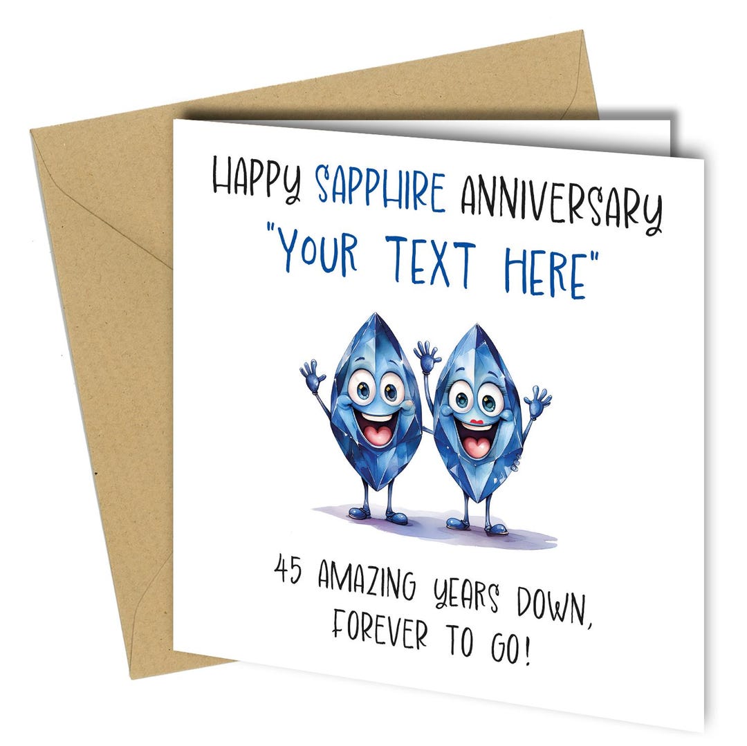 SAPPHRE Annversary Card-personalsed-45th Weddng Annversary Card - View #9