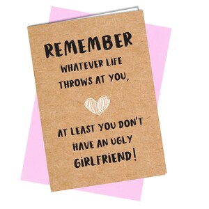 No tengas una novia fea / Tarjeta de San Valentín, Aniversario, Cumpleaños / Grosera / Divertida #895