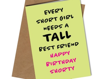 Funny Rude Birthday Card for Best Small Short Little Friend #6