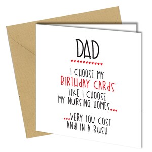 Tarjeta de cumpleaños para papá de un asilo de ancianos / Amor / Humor / Gracioso / Broma / Grosero #520