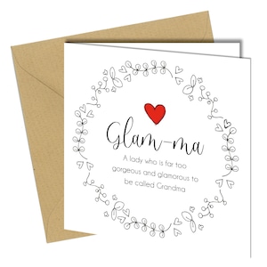 Glam-ma Compleanno / Biglietto per la festa della mamma / Splendida / Nonna glamour #1392
