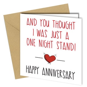 Vous pensiez que j'étais une aventure d'un soir, carte de voeux d'anniversaire pour adulte 6 x 6 po. #595