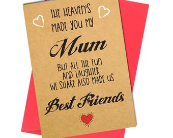 Mum Birthday / Mother's day card | Love / Best Friends / Thank you #702