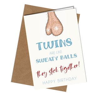 Zwillinge Sweaty Balls Zwillings-Geburtstagskarte für Männer #1544