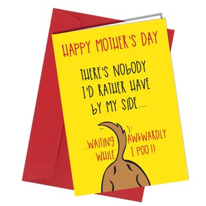 Tarjeta del Día de la Madre de la mascota / Caca incómoda / Graciosa / Descarada / Grosera n.° 1490
