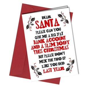 Tarjeta de Navidad grosera, divertida, con cuenta bancaria grande y gorda, tarjeta de felicitación atrevida para un amigo n.° 1221