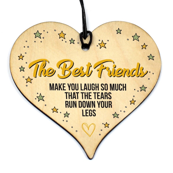 Friendship Sign Best Friend Plaque Gift Shabby Chic Wood Hanging Heart GIN #644