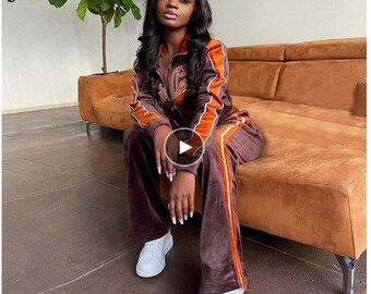 old lady velour tracksuit