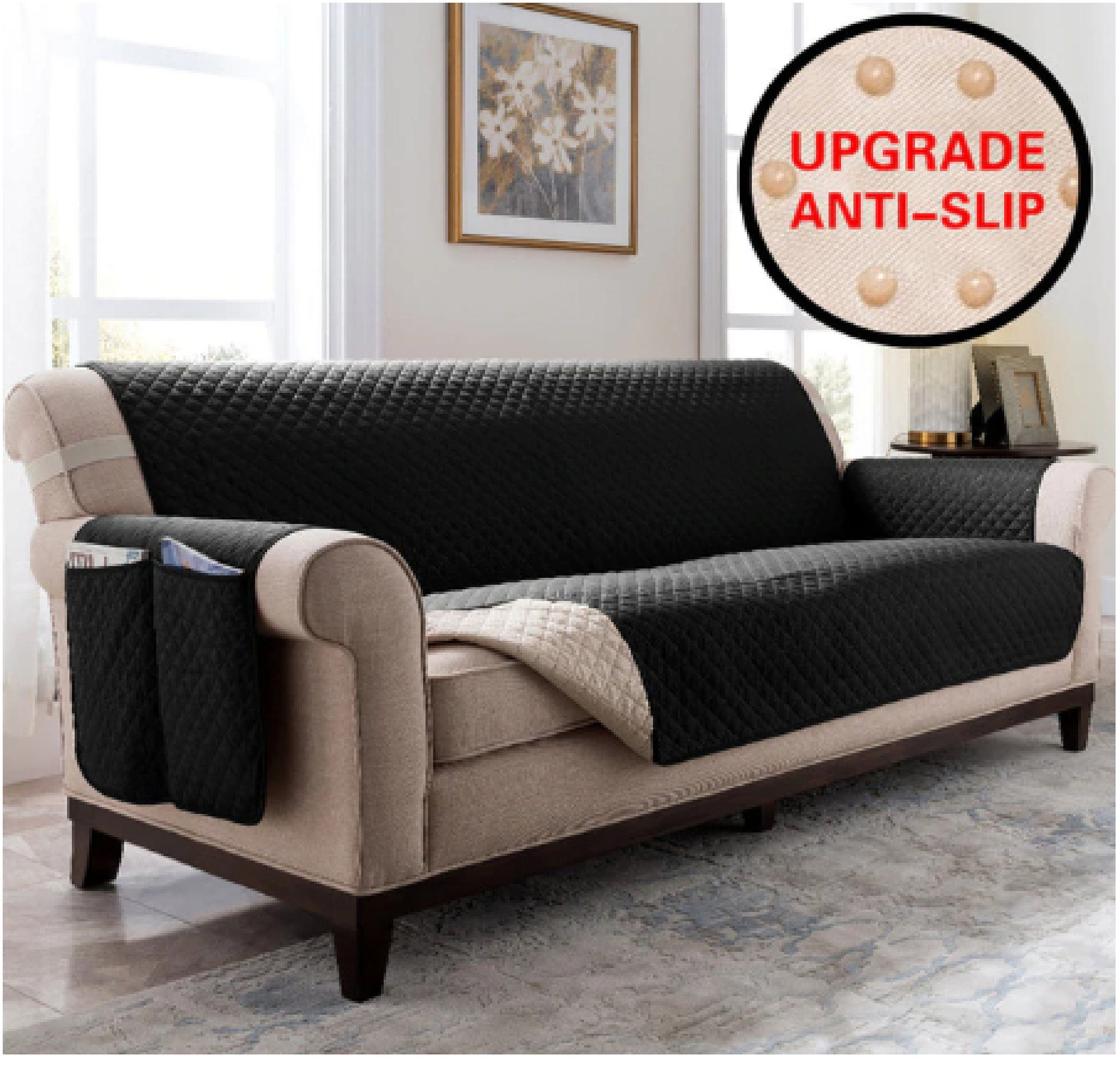 Sectional Sofa Couch Cover Pet Dog Kids Mat Stretch Elastic Etsy